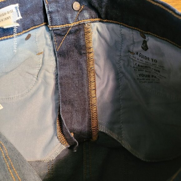 Madewell Jeans 27 Skinny 10" High Rise Hayes Wash F4684 Tummy Control Stretch - Picture 4 of 13